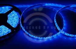 LED лента силикон, 8мм, IP65, SMD 3528, 60 LED/m, 12V, синяя