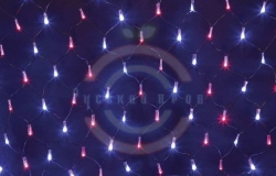Гирлянда светодиодная «Сеть» 2х0,7м, черный ПВХ, 176 LED красные/синие