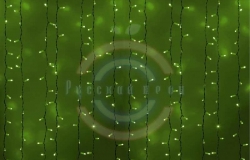 Гирлянда «Светодиодный Дождь» 2х3м, постоянное свечение, белый провод, 230 В, диоды зеленые, 760 LED