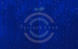Гирлянда «Светодиодный Дождь» 2х3м, постоянное свечение, черный провод, 230 В, диоды синие, 760 LED