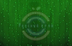 Гирлянда светодиодная «Светодиодный Дождь» 2х1,5м, постоянное свечение, прозрачный провод, 230 В, диоды зеленые, 192 LED