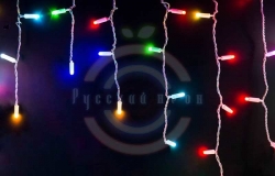 Гирлянда светодиодная бахрома «Айсикл», 4,8х0,6м, прозрачный провод, 230 В, диоды RGB, 176 LED