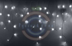 Гирлянда светодиодная бахрома «Айсикл», 2,4х0,6м, белый провод, 230 В, диоды белые, 76 LED