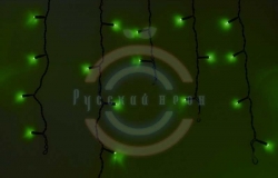 Гирлянда светодиодная бахрома «Айсикл», 4,8х0,6м, черный провод, 230 В, диоды зеленые, 176 LED