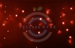 Гирлянда светодиодная бахрома «Айсикл», 4,8х0,6м, прозрачный провод, 230 В, диоды красные, 176 LED