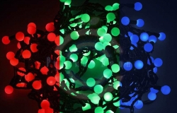 Гирлянда светодиодная «Мультишарики» Ø23мм, 10м, черный ПВХ, 80 диодов, цвет RGB