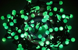Гирлянда светодиодная «Мультишарики» Ø17,5мм, 20м, черный ПВХ, 200 диодов, цвет зеленый, 24В