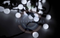 Гирлянда светодиодная «Мультишарики» Ø38мм, 10м, черный ПВХ, 40 диодов, цвет белый