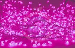 Гирлянда «Мишура LED» 6м прозрачный ПВХ, 576 диодов, цвет розовый