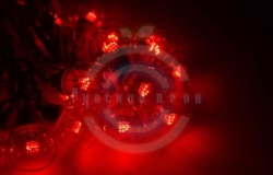 Гирлянда LED Galaxy «Bulb String» 10м, белый каучук, 30 ламп*6 LED красные, влагостойкая IP54