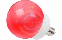 Лампа шар e27 12 LED Ø100мм красная
