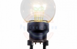 Лампа шар 6 LED вместе с патроном для белт-лайта, цвет:тёплый белый, Ø45мм, прозрачная колба
