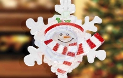 Фигура светодиодная«Снеговик на снежинке» RGB на присоске