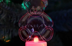 Фигура светодиодная на подставке «Мишка 2D», RGB