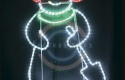 Фигура светодиодная «Снеговик с лопатой», размер 94*63см