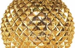 Елочная фигура «Шар рельефный», 13см, цвет золотой