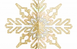 Елочная фигура «Снежинка ажурная 3D», 23см, цвет золотой