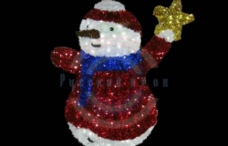 Фигура «Снеговик со звездой«, LED подсветка высота 150см (+транс. )