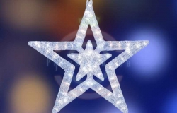 Акриловая светодиодная фигура «Звезда» 62см, 62х59х2,5см, 63 светодиода, IP44, трансформатор
