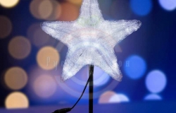 Акриловая светодиодная фигура «Звезда» 30см, 45 светодиодов, белая