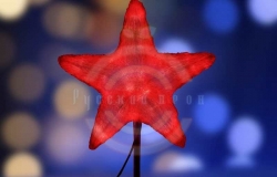 Акриловая светодиодная фигура «Звезда» 50см, 160 светодиодов, красная