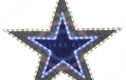 Фигура «Звезда» бархатная, с постоянным свечением, размеры 61см (81 светодиод зеленого+белого+голубого цвета)