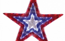 Фигура «Звезда» бархатная, размеры 91см (129 светодиод красный+голубой+белый цвета)