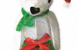 Синтетическая 3D фигура «Медвежонок с подарком», 51см, 36 светодиодов