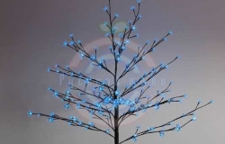 Дерево «Сакура», коричневый цвет ствола и веток, высота 1,2м, 80 светодиодов синего цвета, трансформатор IP44