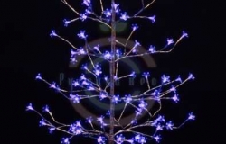 Дерево «Сакура», ствол и ветки фольга, высота 1,5м, 120 светодиодов синего цвета, трансформатор IP44