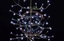 Дерево «Сакура», ствол и ветки фольга, высота 1,5м, 120 светодиодов белого цвета, трансформатор IP44