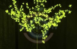Светодиодное дерево «Сакура», высота 1,5м, Ø кроны 1,3м, зеленые диоды, IP 44, трансформатор