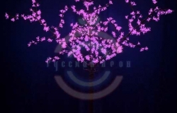 Светодиодное дерево «Сакура», высота 2,4м, Ø кроны 1,72м, фиолетовые диоды, IP 44, трансформатор