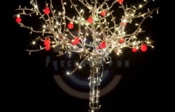 Светодиодное дерево «Яблоня», высота 1.2м, 8 красных яблок, тепло-белые светодиоды, IP 54, трансформатор
