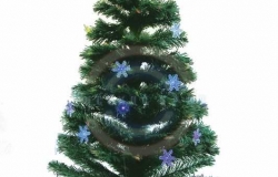 Новогодняя ель «Снежинка», фибро-оптика 150см, 160 веток, с декоративными украшениями