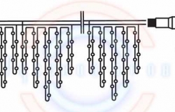 Гирлянда светодиодная бахрома «Айсикл», 4,8х0,6м, прозрачный провод, 230 В, диоды розовые, 176 LED