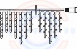 Гирлянда светодиодная бахрома «Айсикл», 5,6х0,9м, с эффектом мерцания, белый провод «каучук«, 230 В, диоды белые, 240 LED