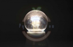 Лампа шар e27 6 LED Ø45мм - белая, прозрачная колба, эффект лампы накаливания