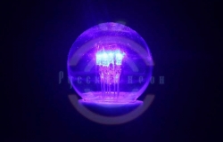 Лампа шар e27 6 LED Ø45мм - синяя, прозрачная колба, эффект лампы накаливания