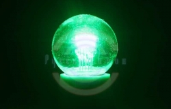 Лампа шар e27 6 LED Ø45мм - зеленая, прозрачная колба, эффект лампы накаливания