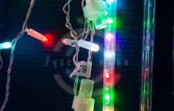 Гирлянда светодиодная бахрома «Айсикл», 4,8х0,6м, прозрачный провод, 230 В, диоды RGB, 176 LED