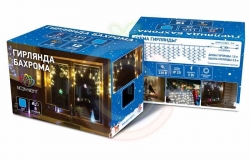 Гирлянда светодиодная бахрома «Айсикл», 1,8х0,5м, прозрачный провод, 230 В, диоды синие