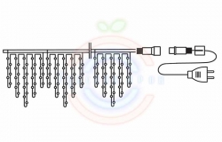 Гирлянда светодиодная бахрома «Айсикл», 1,8х0,5м, прозрачный провод, 230 В, диоды белые