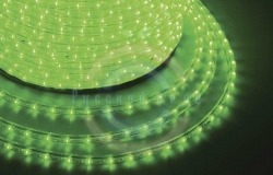 Дюралайт LED (светодиодный), постоянное свечение (2W) - зеленые Эконом 24 LED/м, бухта 100м