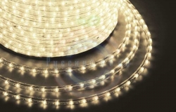 Дюралайт LED (светодиодный), постоянное свечение (2W) - тепло-белые, 24 LED/м Ø10мм, бухта 100м